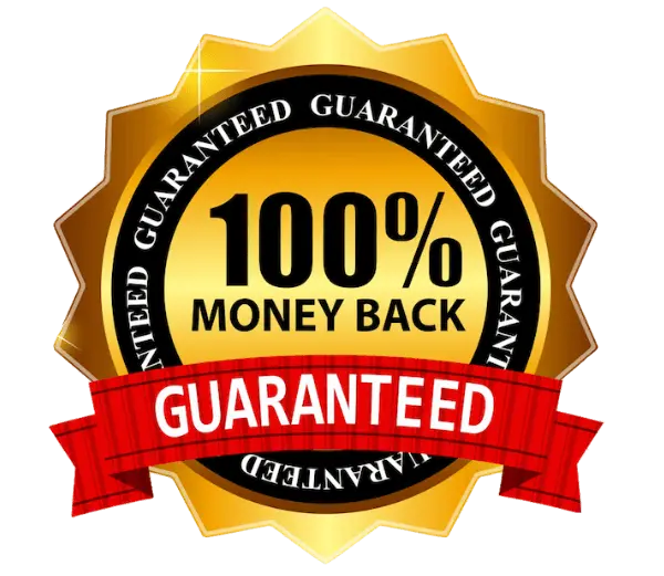 100% 60 Days Money Back Guarantee Gold Badge